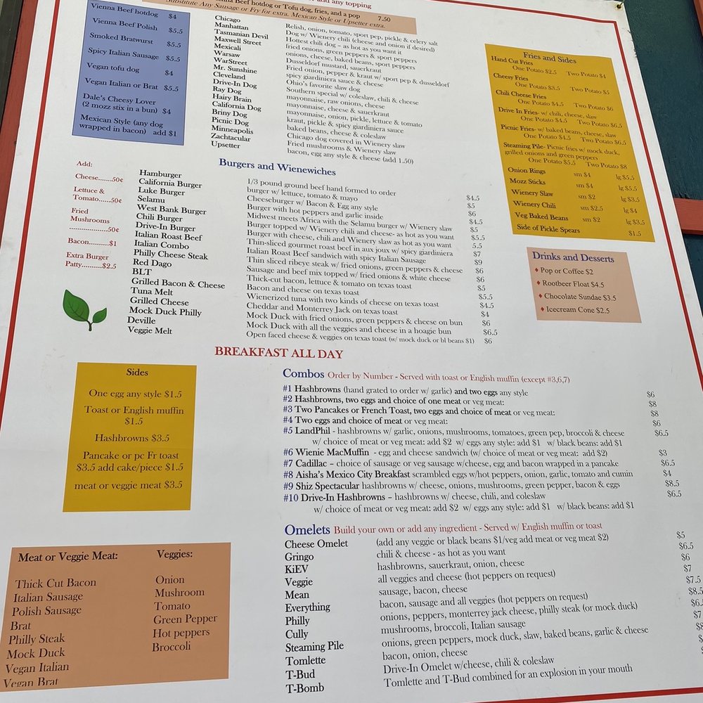 The Wienery - a menu for a restaurant - Hot Dogs Near Me - Minneapolis, Minnesota