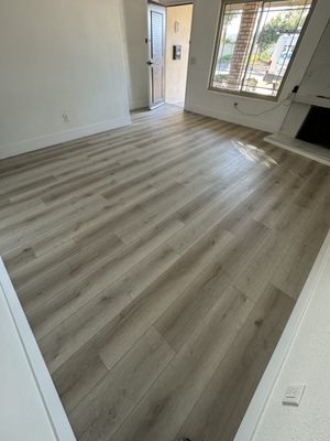 Home floor renovation - Luxury vinyl flooring was installed throughout the house.