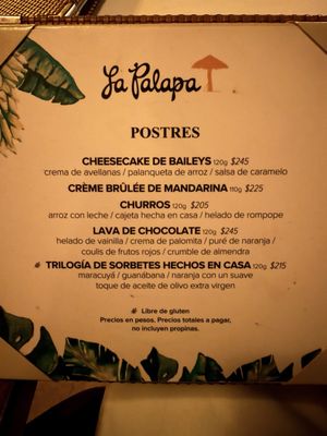Menu photo 6 La Palapa Puerto Vallarta, JAL