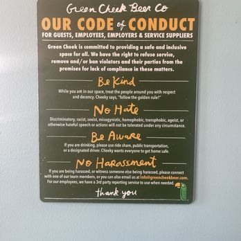 Green Cheek Beer Co. - Code of Conduct - Breweries Near Me - Sunset Beach, California Green Cheek Beer Co. - Code of Conduct - Breweries Near Me - Sunset Beach, California