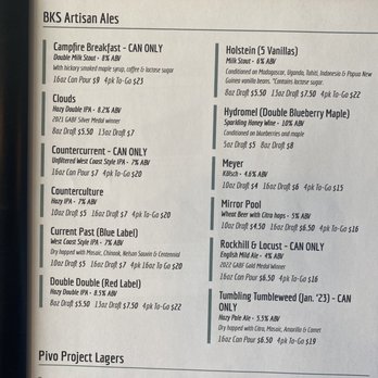 BKS Artisan Ales - Beer menu (1/27/23) - Breweries Near Me - Kansas City, Missouri