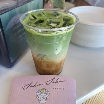 Saku Saku Flakerie - Matcha Latte sweetened with the house brown sugar syrup - Bakeries Near Me - Washington, DC, District of Columbia Saku Saku Flakerie - Matcha Latte sweetened with the house brown sugar syrup - Bakeries Near Me - Washington, DC, District of Columbia