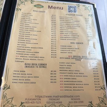 Madras Idli Kadai - Menu - Indian Near Me - Fremont, California Madras Idli Kadai - Menu - Indian Near Me - Fremont, California