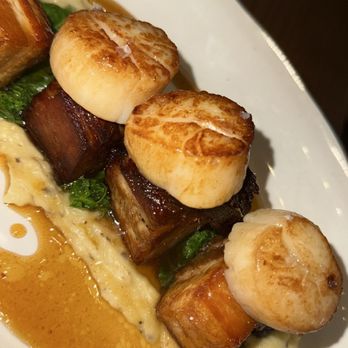 Pat & Betty - Pork belly with scallops. I can dream about this dish! - Canadian (New) Near Me - Calgary, Alberta Pat & Betty - Pork belly with scallops. I can dream about this dish! - Canadian (New) Near Me - Calgary, Alberta