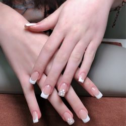 Miracle Nail Salon - Acrylic with shellac French tip .
