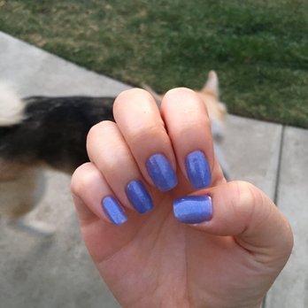 Crystal Nails - Regular mani! With my dog in the back - Nail Salons Near Me - Pasadena, California