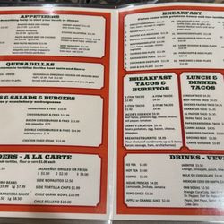 Las Barcas - Menu