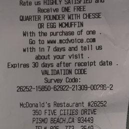 Offer to buy high ratings printed right at the top of the receipt. Offer to buy high ratings printed right at the top of the receipt.