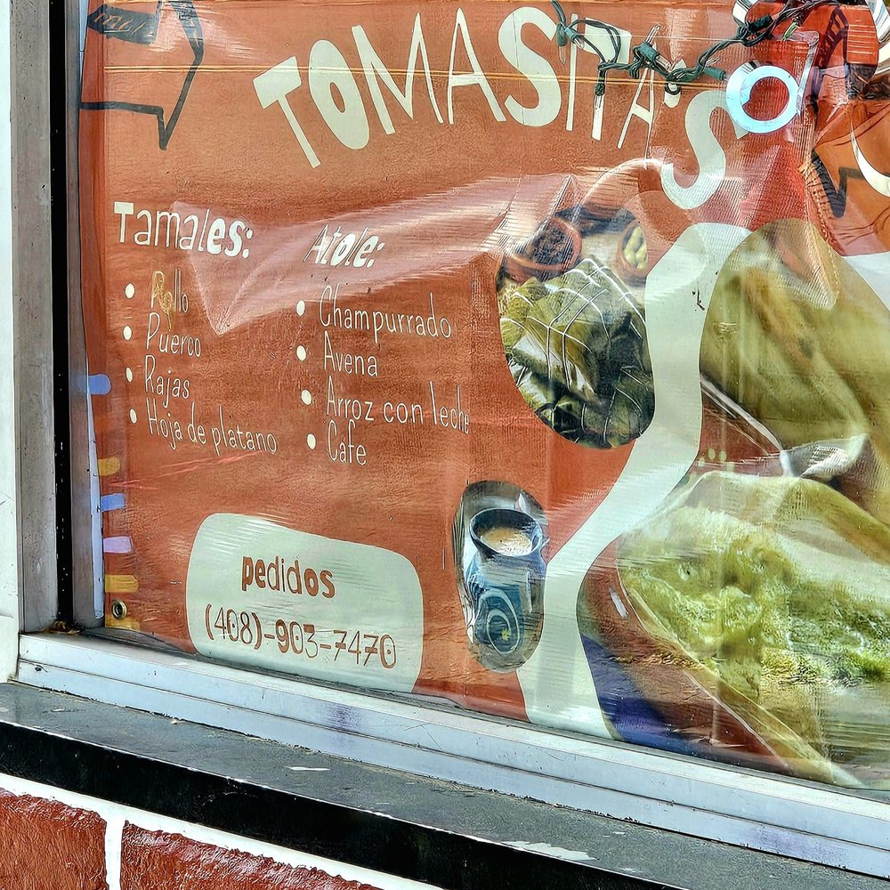 Tomasita's Tamales - Outside menu 'sign' - Mexican Near Me - San Jose, California Tomasita's Tamales - Outside menu 'sign' - Mexican Near Me - San Jose, California