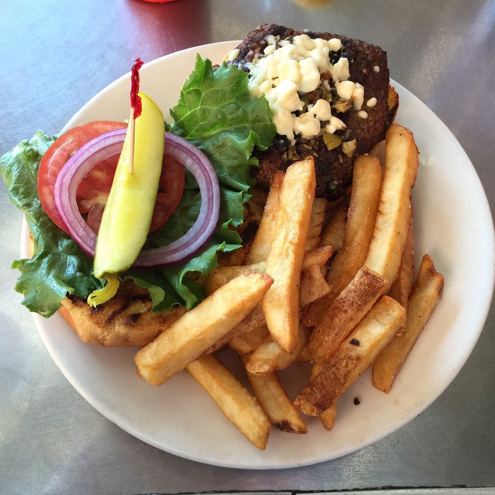Brake Pad - Mediterranean Burger w/ Large Thick Cut Fries - American Near Me - College Park, Georgia Brake Pad - Mediterranean Burger w/ Large Thick Cut Fries - American Near Me - College Park, Georgia