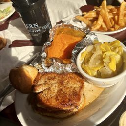 Grilled pork loin,squash and sweet potato. Grilled pork loin,squash and sweet potato.