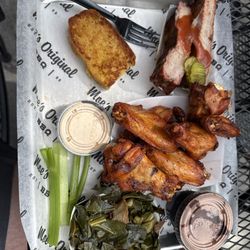 Moe's Original Bar B Que - Smoked Wing platter plus ribs