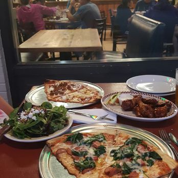 Pop's Backdoor - HUGE slices of pizza! A salad with goat cheese, walnuts and balsamic vinaigrette. BBQ wings. - Pizza Near Me - Durham, North Carolina Pop's Backdoor - HUGE slices of pizza! A salad with goat cheese, walnuts and balsamic vinaigrette. BBQ wings. - Pizza Near Me - Durham, North Carolina