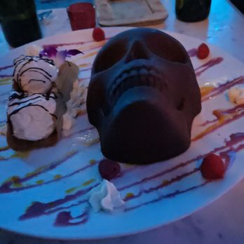 Te Deseo - Flamming skull dessert - Cocktail Bars Near Me - Dallas, Texas Te Deseo - Flamming skull dessert - Cocktail Bars Near Me - Dallas, Texas