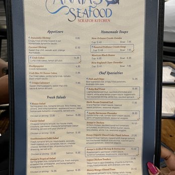 Anaya's Seafood Scratch Kitchen - Front of menu - Seafood Near Me - Dallas, Texas Anaya's Seafood Scratch Kitchen - Front of menu - Seafood Near Me - Dallas, Texas