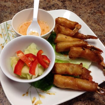 Thai Kitchen - Shrimp Rolls, the sauce and the side vegetables were amazing! Best appetizer probably. - Thai Near Me - Anchorage, Alaska