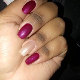 This was number 36 opi (purple) and I believe number 4 gelish (sparkle)