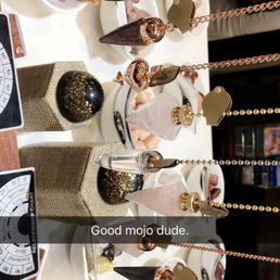 Pendulums and crystals on the main table
