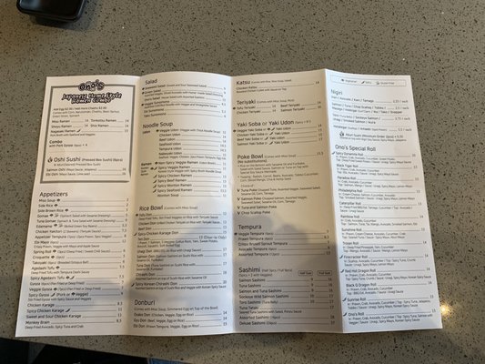 Menu photo 1 Ono's Sushi Abbotsford, BC