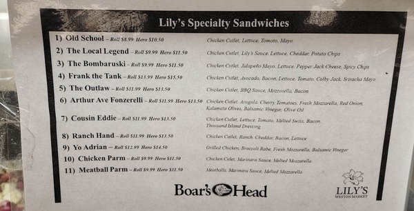 Menu photo 2 Lily's Weston Market Weston, CT Menu photo 2 Lily's Weston Market Weston, CT