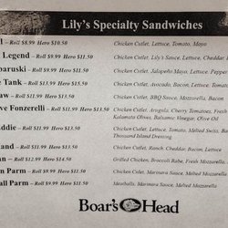 Lily's Weston Market - Speciality sandwich menu (1 of 2)