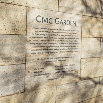 Civic Garden - Plaque for Civic Garden - Parks Near Me - Dallas, Texas Civic Garden - Plaque for Civic Garden - Parks Near Me - Dallas, Texas