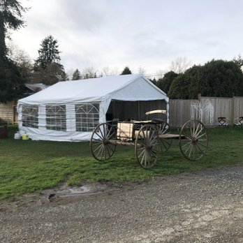 Locality Brewing - Covered seating area and wagon~ - Breweries Near Me - Langley, British Columbia