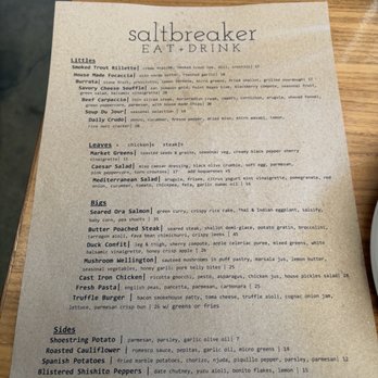 Saltbreaker - Menu July 2025 - Cocktail Bars Near Me - Alameda, California