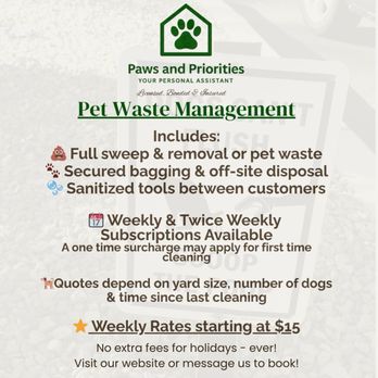Paws And Priorities - Pet Waste Management - Pet Sitting Near Me Paws And Priorities - Pet Waste Management - Pet Sitting Near Me