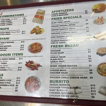 Flamin Curry - Menu at ordering counter - Indian Near Me - Long Beach, California Flamin Curry - Menu at ordering counter - Indian Near Me - Long Beach, California