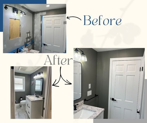 Bathrooms - Bathroom repaint on trim, walls and ceiling. Bathrooms - Bathroom repaint on trim, walls and ceiling.