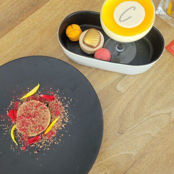 The Strand at Carillon Miami - Tropical Macaron Trio,  Passion Fruit Mousse, Matcha desserts - Seafood Near Me - Miami Beach, Florida