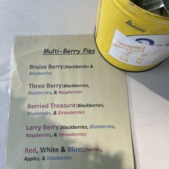 Sweetie Pies - Just in case you are wondering (as we were) what the different Berry combinations are - Bakeries Near Me - Fish Creek, Wisconsin