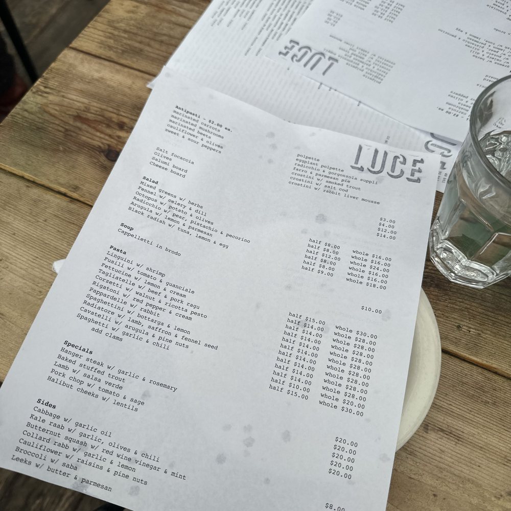 Luce - Menu (April 2024) - Italian Near Me - Portland, Oregon Luce - Menu (April 2024) - Italian Near Me - Portland, Oregon