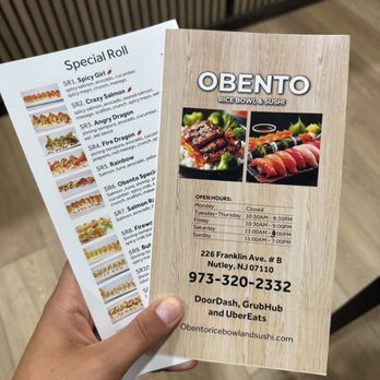 Obento Rice bowl & Sushi - Menu - Sushi Bars Near Me - Nutley, New Jersey Obento Rice bowl & Sushi - Menu - Sushi Bars Near Me - Nutley, New Jersey