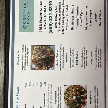 Sunnyside Pizza - Current Menu and Prices - Pizza Near Me - Clovis, California Sunnyside Pizza - Current Menu and Prices - Pizza Near Me - Clovis, California