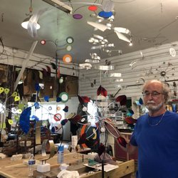 Hotchkiss Mobiles - The artist in the mobile studio.