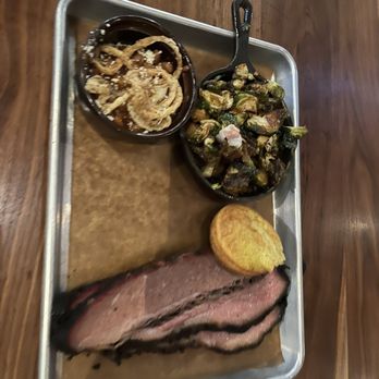 Brick's Smoked Meats - Brisket w roastes brussels and Pit-Smoked Beans - New American Near Me - Brandon, Florida