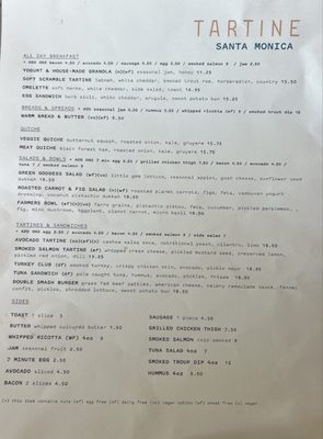 Menu photo 4 Tartine Santa Monica, CA Menu photo 4 Tartine Santa Monica, CA