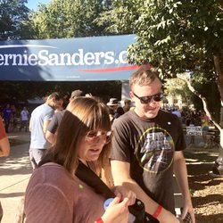 UYE | “FEEL THE BERN!” Rally - Bernie 2020 @ Cesar Chavez Park - Kirk and his sweetie getting schwag at the rally!