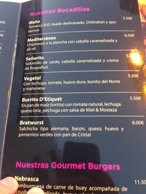 Menu photo 4 D'etiquet Zaragoza, Z