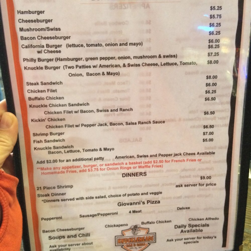 Knuckleheads Bar & Grill - Menu - Bars Near Me - Hill City, Minnesota Knuckleheads Bar & Grill - Menu - Bars Near Me - Hill City, Minnesota