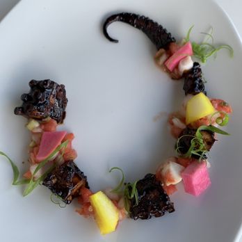 Kapa Hale - Let's Tako 'Bout It - grilled Spanish octopus, black garlic char siu, lomi lomi tomato, pickled turnip. Not only beautiful but tasty! - Hawaiian Near Me - Honolulu, Hawaii Kapa Hale - Let's Tako 'Bout It - grilled Spanish octopus, black garlic char siu, lomi lomi tomato, pickled turnip. Not only beautiful but tasty! - Hawaiian Near Me - Honolulu, Hawaii