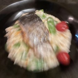 Aubergine - Risotto and fish