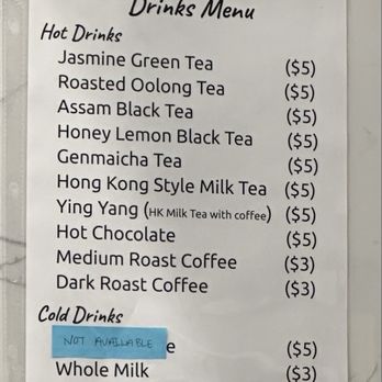 Simply Cake - Drinks menu Jan 2025; ying yang [sic] was 16 oz for $5, well-priced. A little milky but taste was on point, love that they have it - Patisserie/Cake Shop Near Me - San Mateo, California