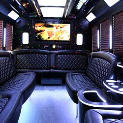 Riverfront Limousine Service - Inside 16 Passenger Party Bus