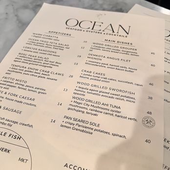 Ocean - Menu - Seafood Near Me - Birmingham, Alabama