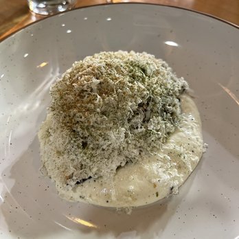 Heritage - Grilled Cabbage with polenta espuma, Caesar - Modern European Near Me - Long Beach, California Heritage - Grilled Cabbage with polenta espuma, Caesar - Modern European Near Me - Long Beach, California
