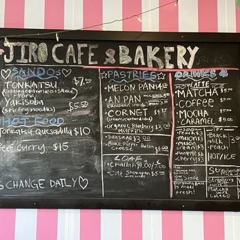 Jiro Cafe & Bakery - Menu 2/25/23 - Cafes Near Me - Belmont, California