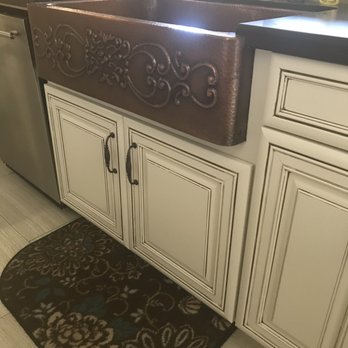 California Cabinets Distributor - Copper Farmhouse Sink with New Cabinets - Flooring Near Me - Henderson, Nevada